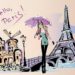 Рисунок девушка в Париже