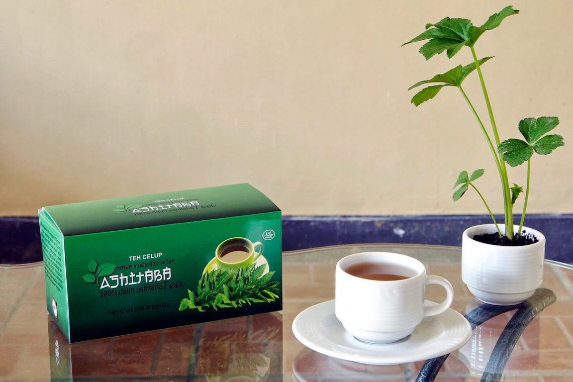 Растение, чайные чашки и чай зеленый