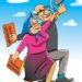 Карикатура пенсионеры с серпом и молотом