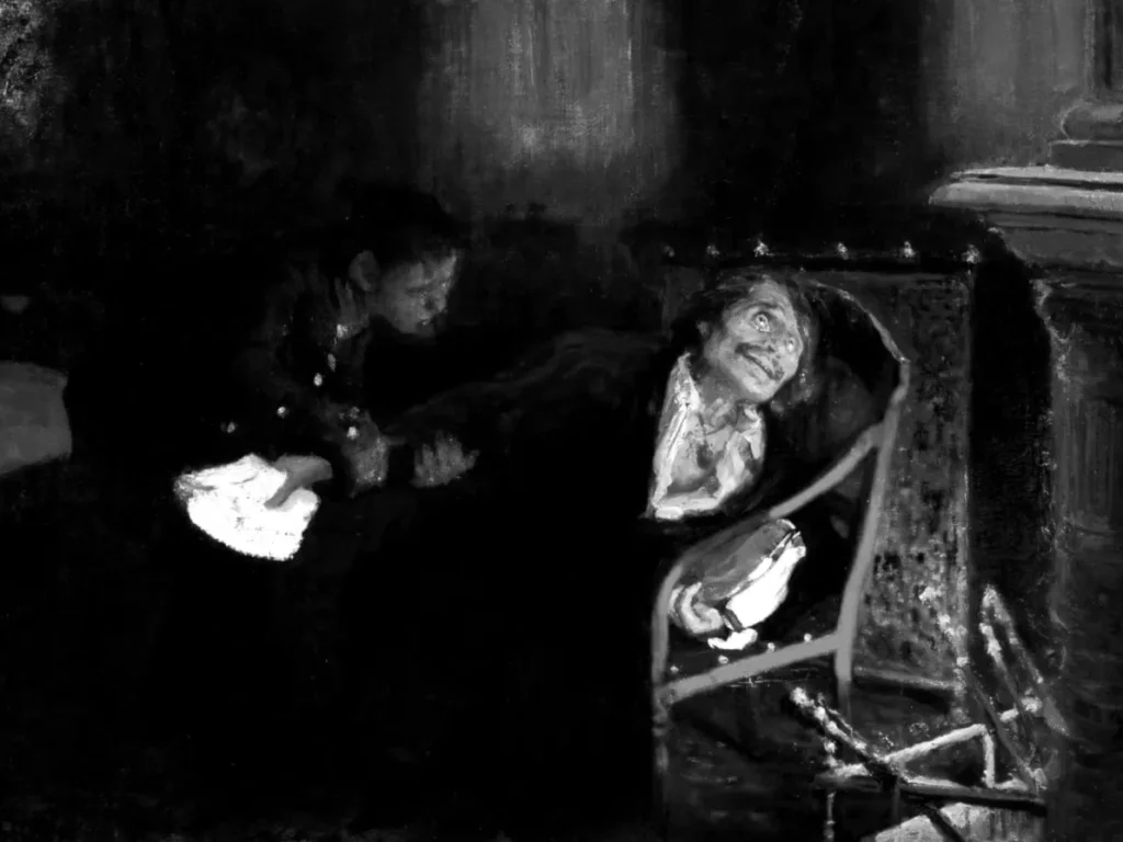 Николай Гоголь сжигает второй том "Мертвых душ", Илья Репин, 1909